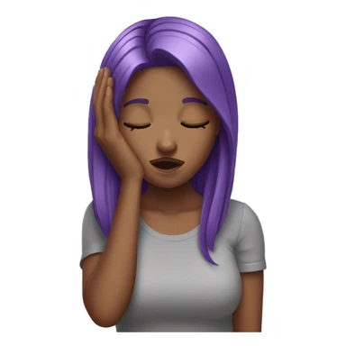 Purple hair girl doing a face palm sticker
