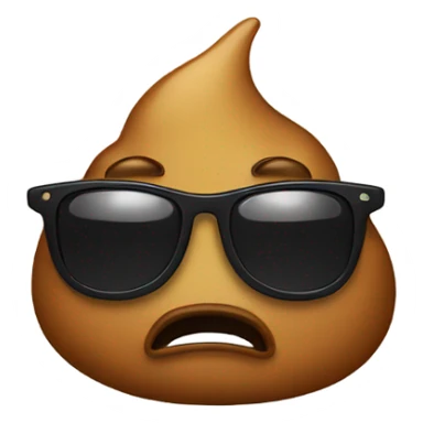 Poo with sunglasses and cry sticker