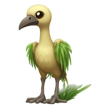 earthly muddy fresh Cool Cute Fantasy legendary jungle-bird plant-grass-type-Dendro-avian Fakemon full body sticker