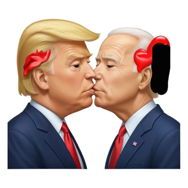 Donald Trump and Joe Biden kissing sticker