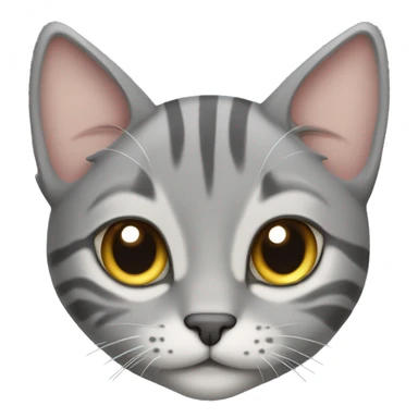 Grey tabby cat with perked up ears sticker