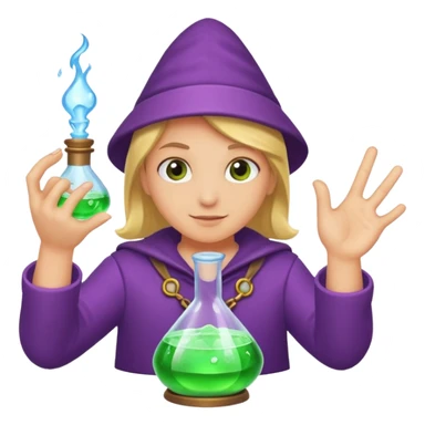 potion maker snapping fingers crystal spark idea sticker