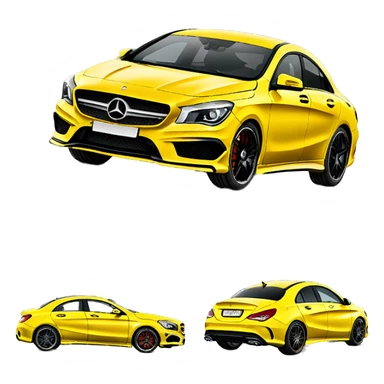 Yellow Mercedes Benz cla amg sticker