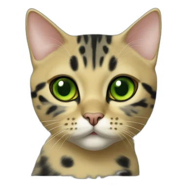 Scottish shorthair cat black spot on gold with green eyes sticker