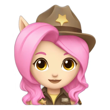 chibi lgbt pink pony and deputy sticker