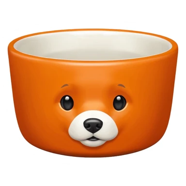 emoji of an orange dog bowl sticker