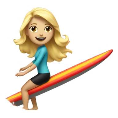 blonde girl surfing  sticker