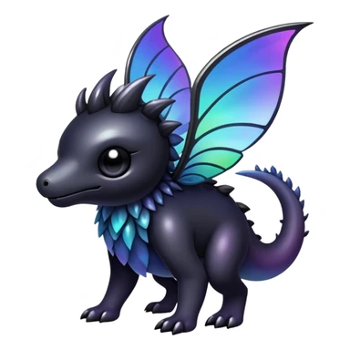  Iridescent gradient black dark fantasy-fakemon-creature  sticker