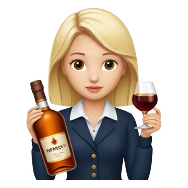 Blonde girl with Hennessy bottle  sticker