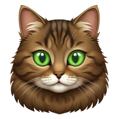 Dark brown tabby cat with green eyes sticker