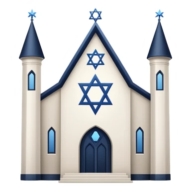 reform jewish synagogue similar to historical religious architecture in europe. the building should be white in color, feature gothic architectural elements and star of david as main symbol. no crosses, christian symbols, the color blue and any visual associations with israel. ios style. sticker