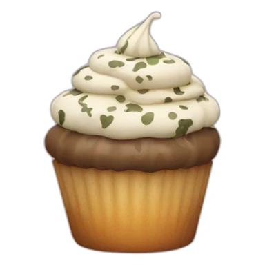 Happy cupcake with camouflage icing sticker