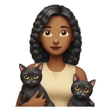 girl and three cats sticker