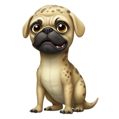 Dinosaur with a pug costume  sticker
