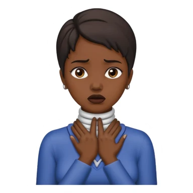 👩🏽 with hands choking her neck sticker