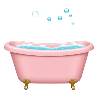 pale pink bathtub with bubbles sticker