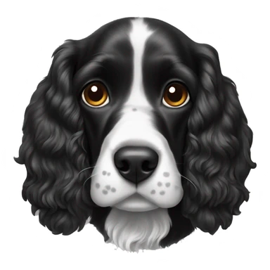 black and white cocker spaniel with nose spots sticker