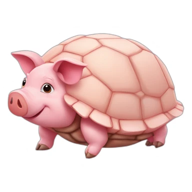 Cochon sur le dos d'une tortue sticker