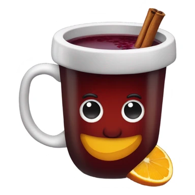Mulled wine in a craft cup sticker