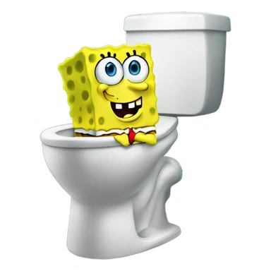 spongebob sat on a toilet   sticker