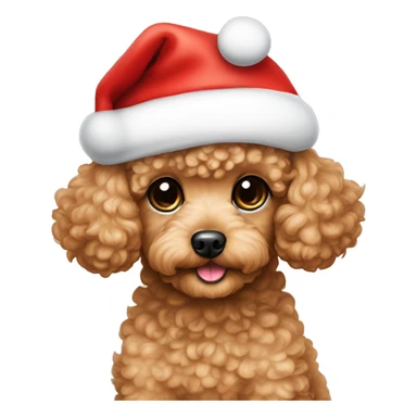 apricot toy poodle puppy wearing a santa hat  sticker