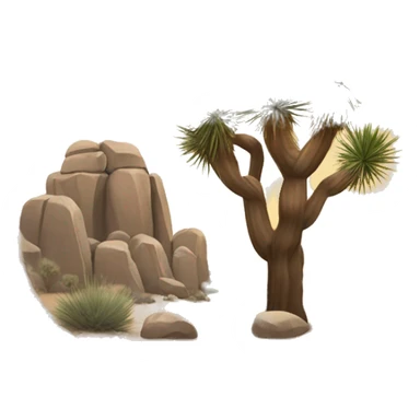 Joshua trees and rocks sticker