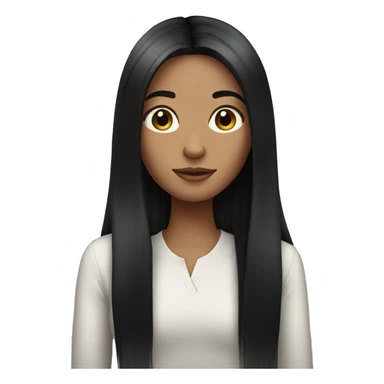 Girl with long black straight hair sticker