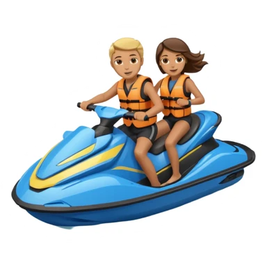 Three people riding a jet ski  sticker