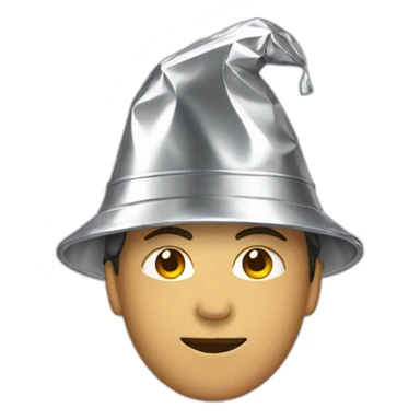 Person wearing a tin foil hat sticker