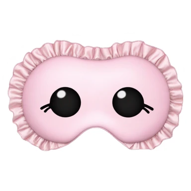 Light pink Frilly satin sleep mask without eyes sticker