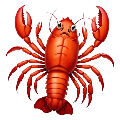 A red lobster with an angry face raises its claws, ready to defend itself in the deep sea! sticker