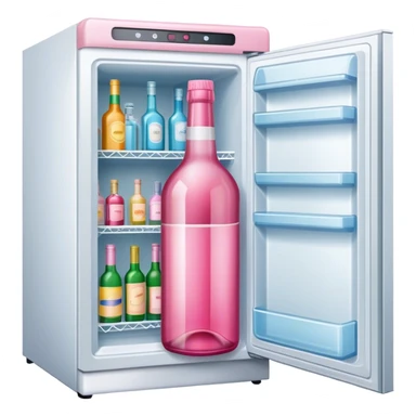 Pink alcohol bottle in the freezer sticker