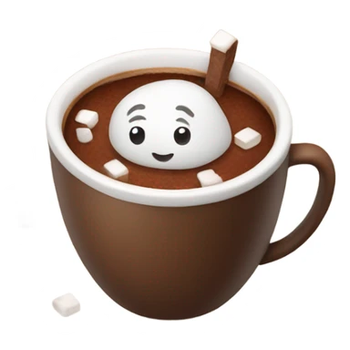 cocoa with marshmallow in cozy cup sticker