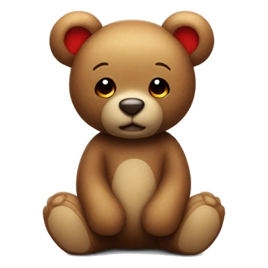 Little teddy bear with a red hart în his arms  sticker