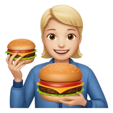 🥺 holding burger sticker