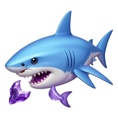 Blue shark bites an amethyst  sticker