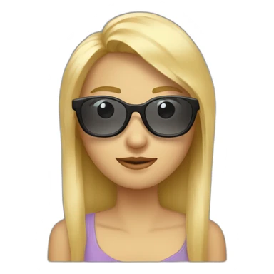 Mujer rubia con flequillo y gafas  sticker