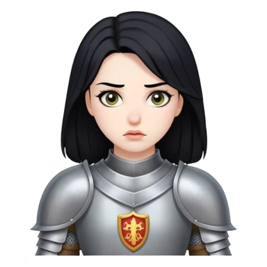 knight woman with black hair sticker