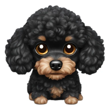 black toy poodle chihuahua small fluffy dog sticker