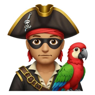 pirate with eye patch and parrot sticker