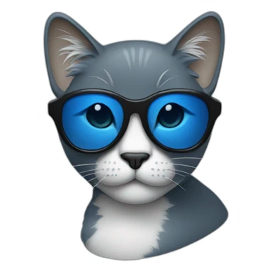 a blue cat wearing black sunglasses sticker