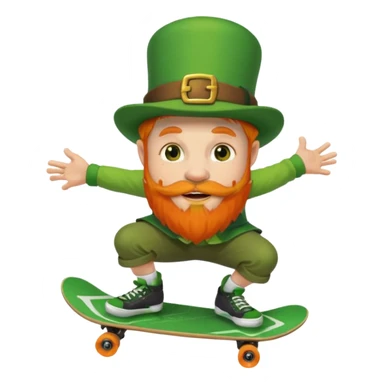 a skateboarding leprechaun  sticker