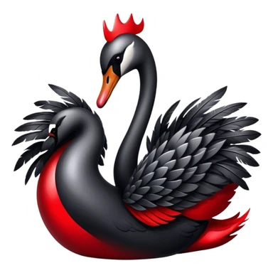 black and red shiny weeping gothic swan sticker