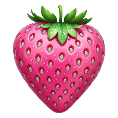 ultra realistic pink strawberries with glitter sticker