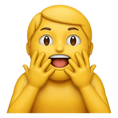 Normal yellow emoji smiling like this: 😀 while choking itself with its hands 🙌 and don’t change the face at all just readjust the hands sticker