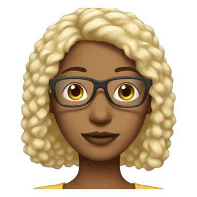 Mulher cabelo cacheado e oculos sticker