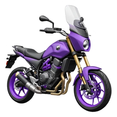 Créer un emoji copiable sur mon système iOS avec une moto mt07 noir mate nacré violet foncée. sticker