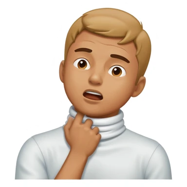 A guy  grabbing his neck spitting everywhere choking himself sticker