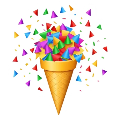 party confetti cone shooting colorful confetti sticker