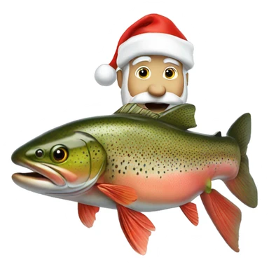 Trout as Santa Claus  sticker